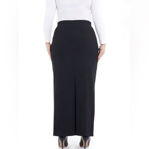 ZAHRA Vintage Black Maxi Skirt with Slit in Back